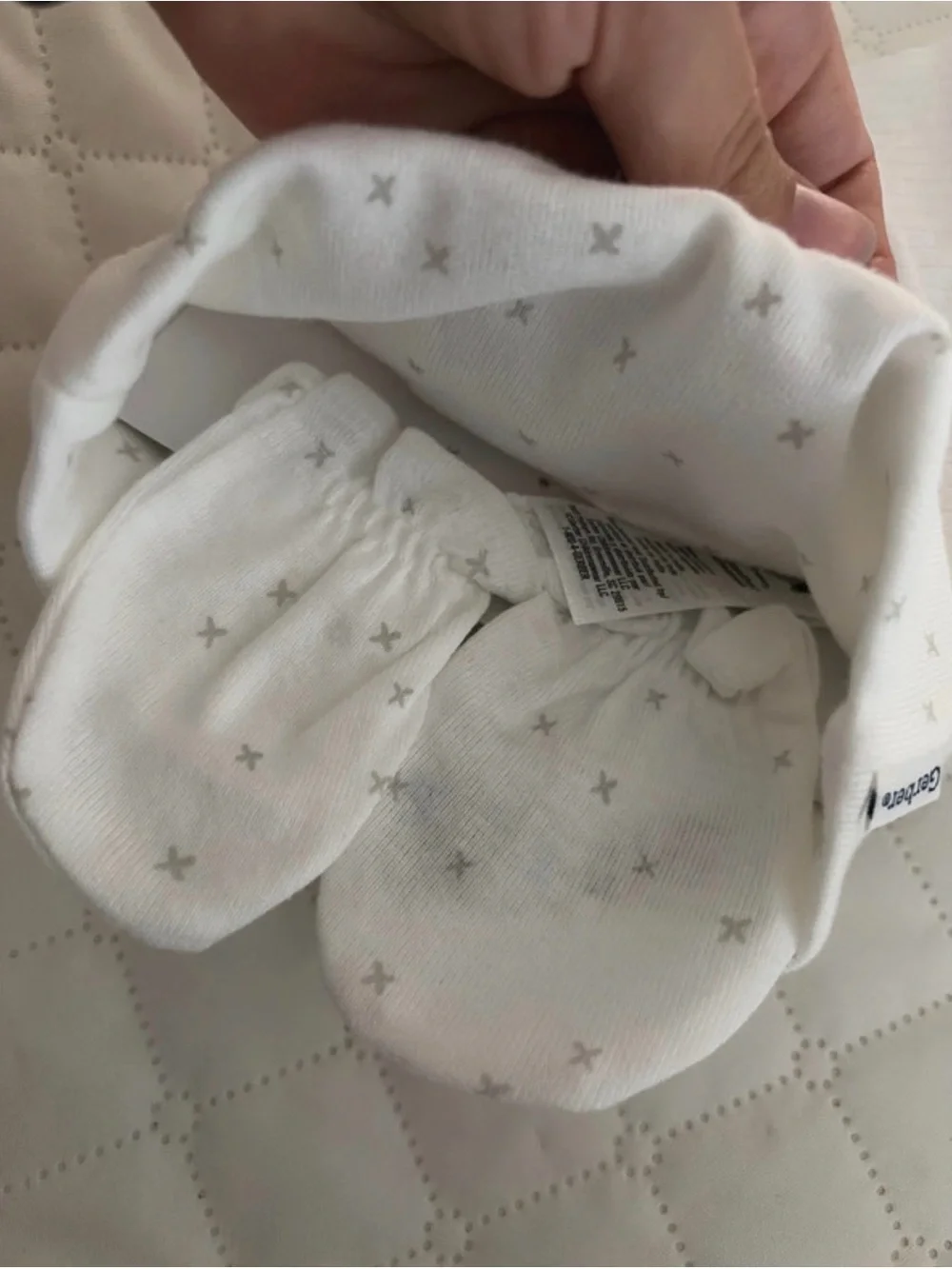 Gerber Neutral Stripe Baby Beanie Set - Beige & White